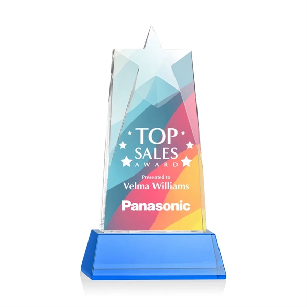 Our prestigious Thick Optical Crystal Millington Star VividPrint™ Award on base... from ASI 84592 St Regis Group / St Regis