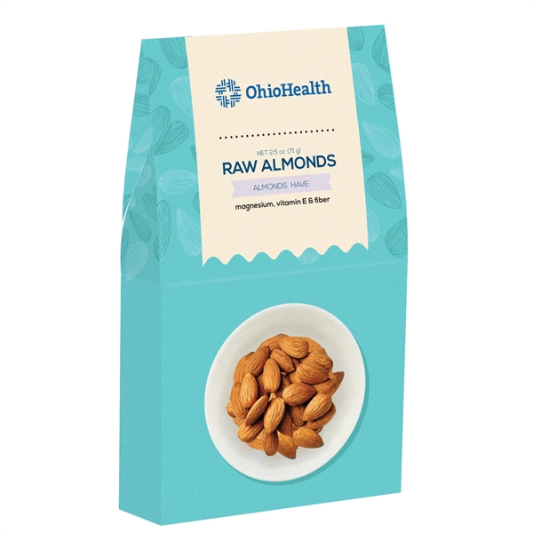 Well & Wellness Gable Box with 2.5 ounces of raw almonds.... from ASI 71685 Midnite Snax®