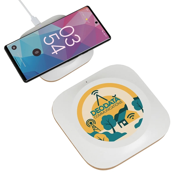 15W Wireless Charger Made With FSC® Cork & Recycled Plastic... from ASI 36730 Ariel Premium Supply Inc
