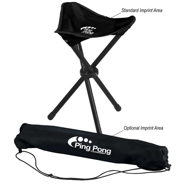 Folding tripod stool with tubular steel frame and carrying bag.... from ASI 61125 Hit Promotional Products / Hit®