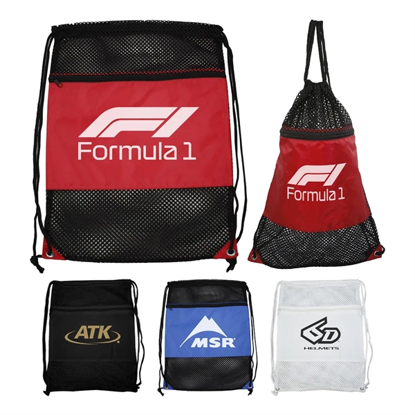 Nylon mesh drawstring backpack bag.... from ASI 31517 Admart Products / Admart Line