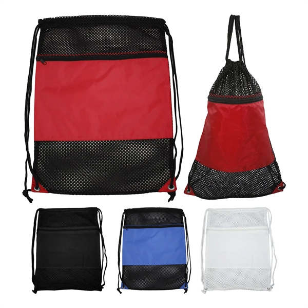 Nylon mesh drawstring backpack bag.... from ASI 31517 Admart Products / Admart Line
