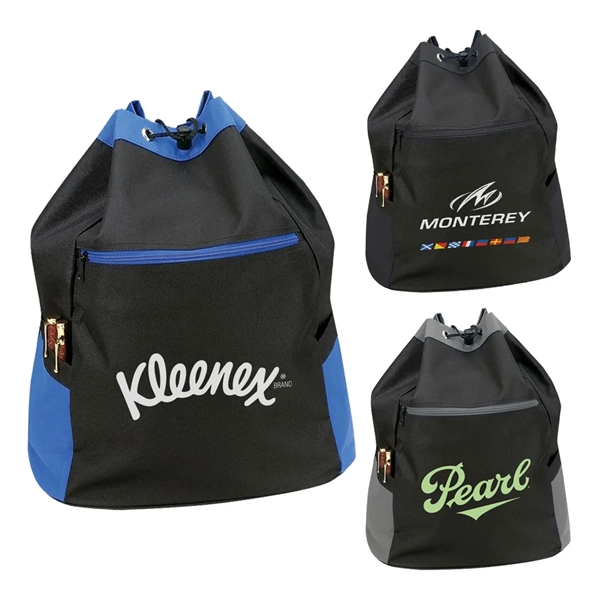 Drawstring backpack bag with heavy vinyl backing.... from ASI 31517 Admart Products / Admart Line