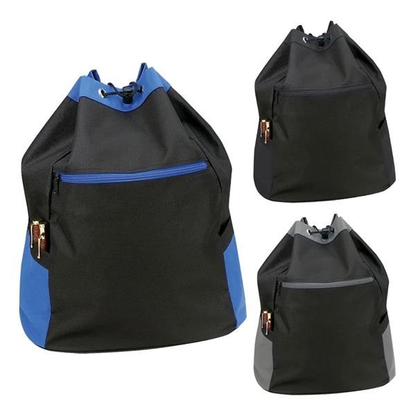 Drawstring backpack bag with heavy vinyl backing.... from ASI 31517 Admart Products / Admart Line