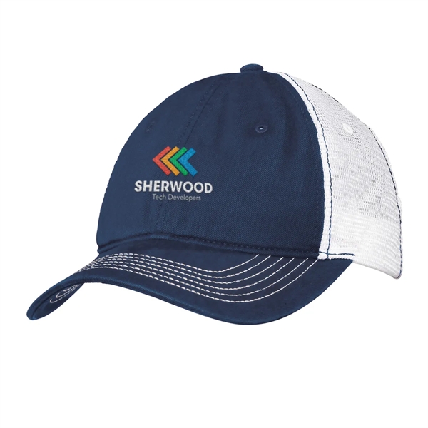 DistrictMesh back cap made of 100% cotton twill with 100% polyester... from ASI 61125 Hit Promotional Products / Hit®