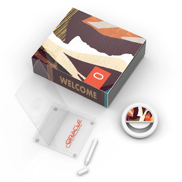 Desk Buddies Kit includes clip-on ring light & reusable memo pad.... from ASI 61125 Hit Promotional Products / Hit®