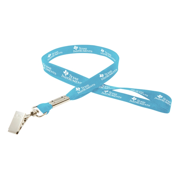 35" x 5/8" flat ribbed polyester lanyard with bulldog clip and... from ASI 30250 AZX Sport USA