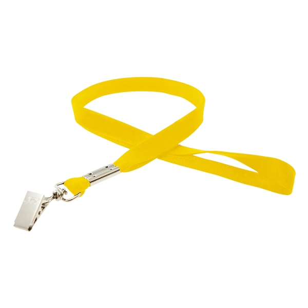 35" x 5/8" flat ribbed polyester lanyard with bulldog clip and... from ASI 30250 AZX Sport USA