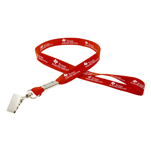 35" x 5/8" flat ribbed polyester lanyard with bulldog clip and... from ASI 30250 AZX Sport USA