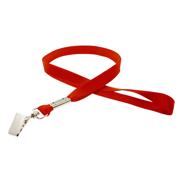 35" x 5/8" flat ribbed polyester lanyard with bulldog clip and... from ASI 30250 AZX Sport USA
