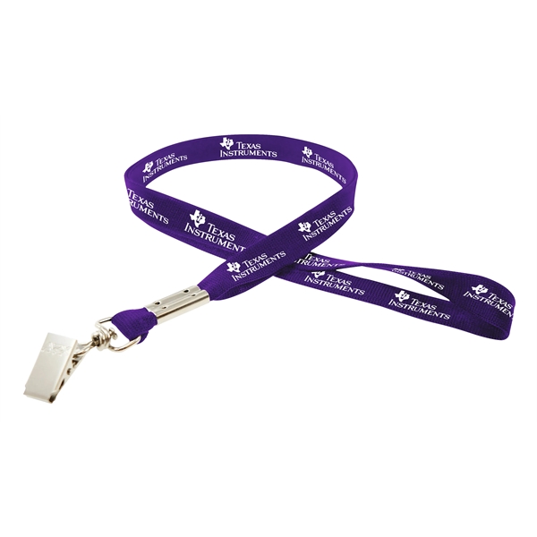 35" x 5/8" flat ribbed polyester lanyard with bulldog clip and... from ASI 30250 AZX Sport USA