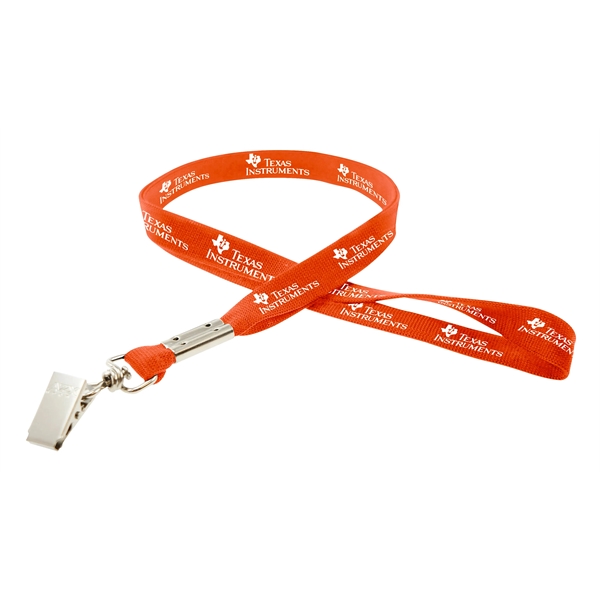 35" x 5/8" flat ribbed polyester lanyard with bulldog clip and... from ASI 30250 AZX Sport USA
