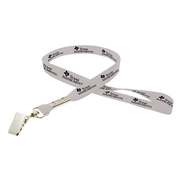 35" x 5/8" flat ribbed polyester lanyard with bulldog clip and... from ASI 30250 AZX Sport USA