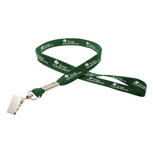 35" x 5/8" flat ribbed polyester lanyard with bulldog clip and... from ASI 30250 AZX Sport USA