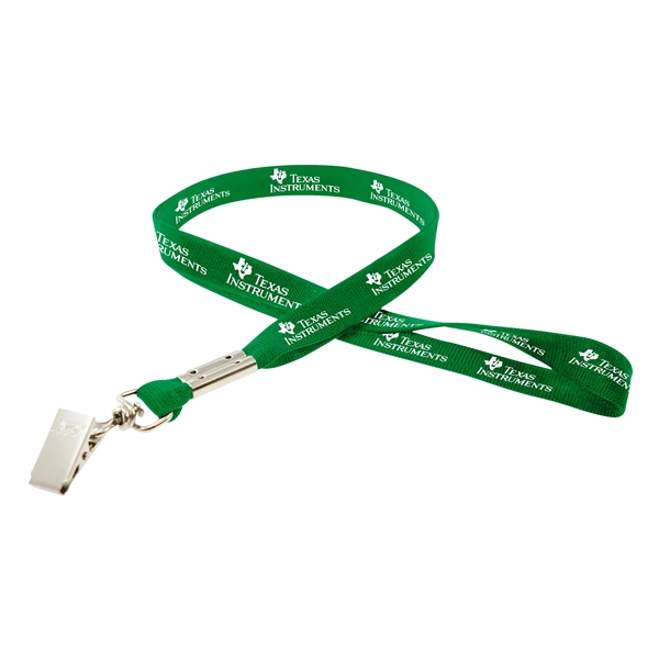 35" x 5/8" flat ribbed polyester lanyard with bulldog clip and... from ASI 30250 AZX Sport USA