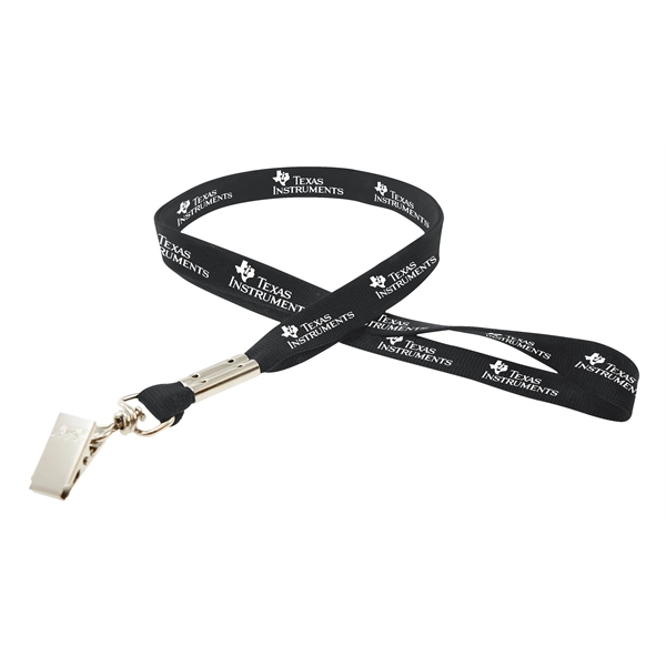 35" x 5/8" flat ribbed polyester lanyard with bulldog clip and... from ASI 30250 AZX Sport USA