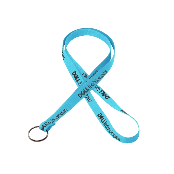 35" x 3/8" flat ribbed polyester lanyard with keyring hardware and... from ASI 30250 AZX Sport USA