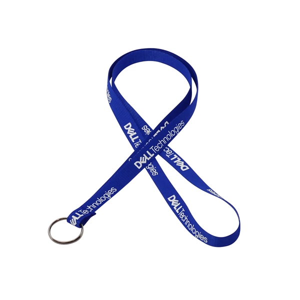 35" x 3/8" flat ribbed polyester lanyard with keyring hardware and... from ASI 30250 AZX Sport USA