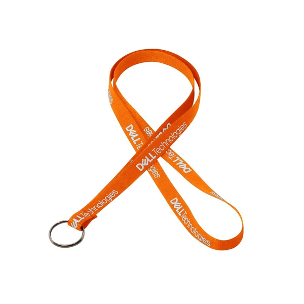 35" x 3/8" flat ribbed polyester lanyard with keyring hardware and... from ASI 30250 AZX Sport USA