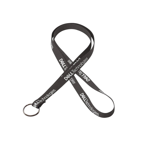 35" x 3/8" flat ribbed polyester lanyard with keyring hardware and... from ASI 30250 AZX Sport USA