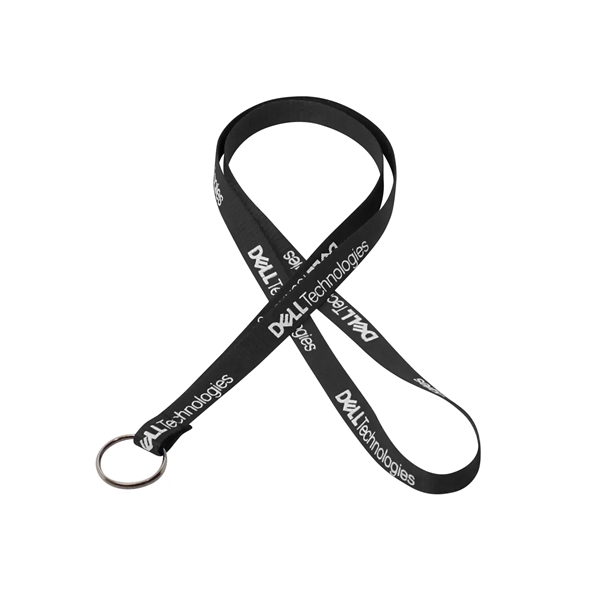 35" x 3/8" flat ribbed polyester lanyard with keyring hardware and... from ASI 30250 AZX Sport USA