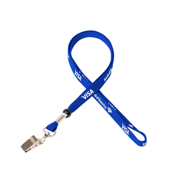 35" x 3/8" tubular lanyard with bulldog clip and silkscreen imprint.... from ASI 30250 AZX Sport USA