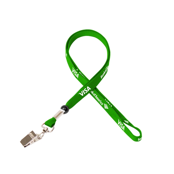 35" x 3/8" tubular lanyard with bulldog clip and silkscreen imprint.... from ASI 30250 AZX Sport USA