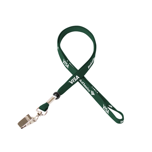 35" x 3/8" tubular lanyard with bulldog clip and silkscreen imprint.... from ASI 30250 AZX Sport USA