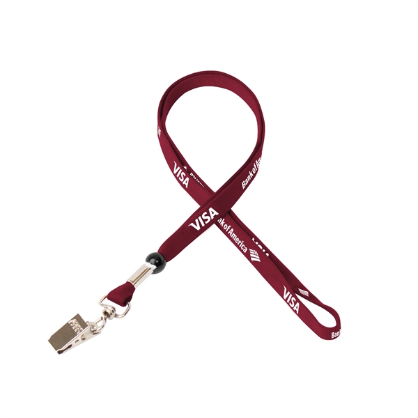35" x 3/8" tubular lanyard with bulldog clip and silkscreen imprint.... from ASI 30250 AZX Sport USA