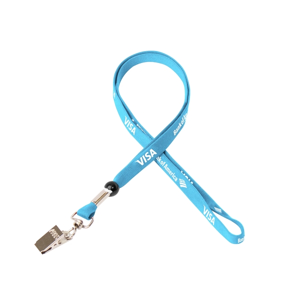 35" x 3/8" tubular lanyard with bulldog clip and silkscreen imprint.... from ASI 30250 AZX Sport USA
