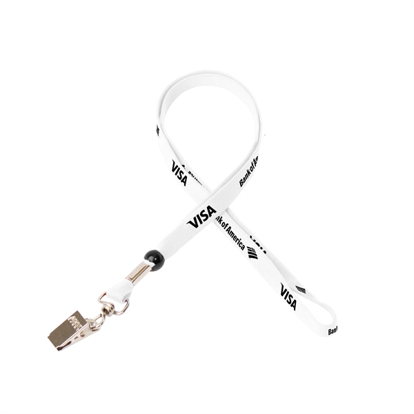 35" x 3/8" tubular lanyard with bulldog clip and silkscreen imprint.... from ASI 30250 AZX Sport USA