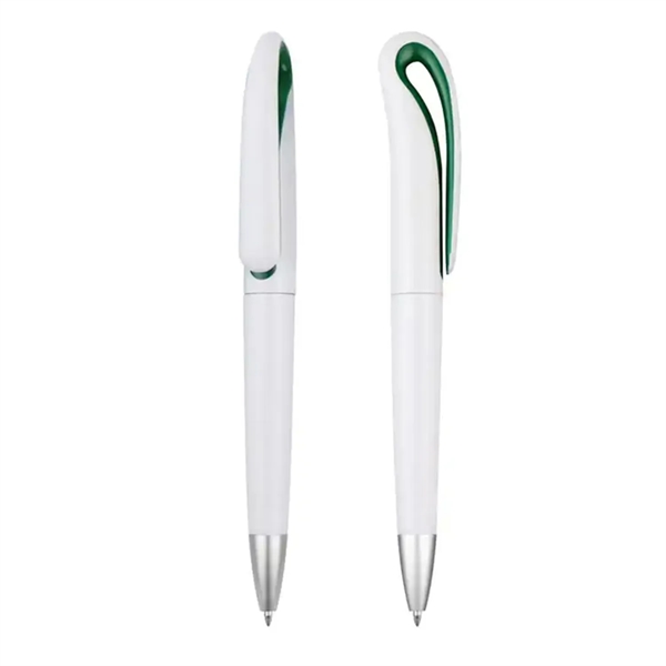 Twist-action swan neck ballpoint pen plus 1 color pad imprint on... from ASI 37218 Athena Promo (tm)