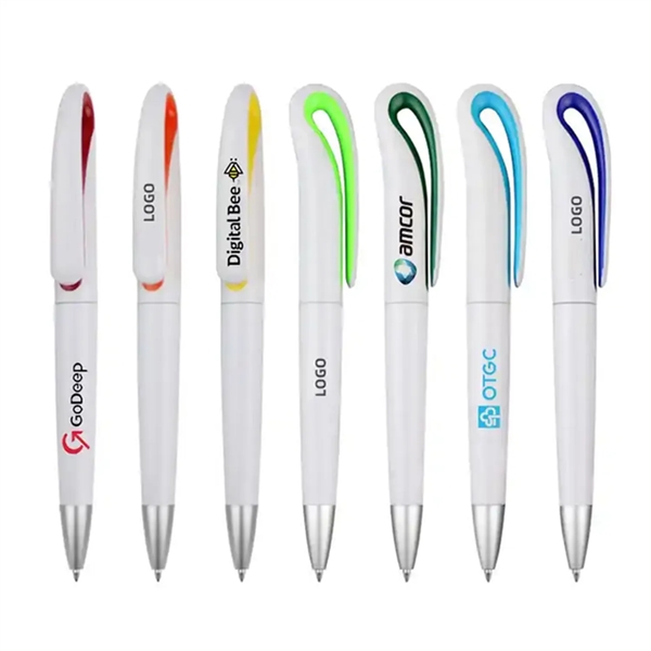 Twist-action swan neck ballpoint pen plus 1 color pad imprint on... from ASI 37218 Athena Promo (tm)