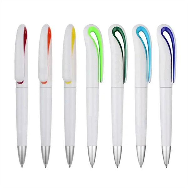 Twist-action swan neck ballpoint pen plus 1 color pad imprint on... from ASI 37218 Athena Promo (tm)