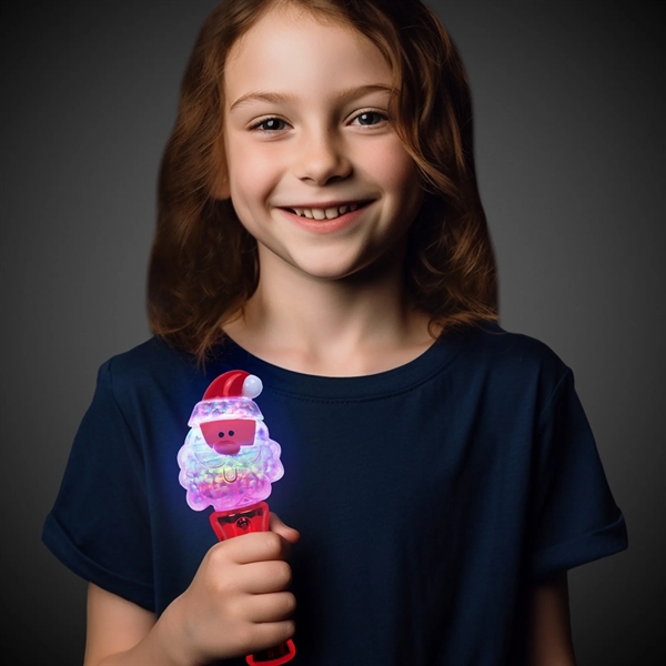 7 1/2: metallic Santa Claus spinner wand with LED lights.... from ASI 42016 Brighter Promotions Inc