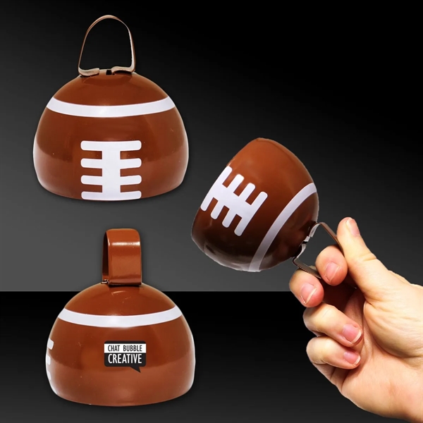 3 1/2" metal cowbell with football shape... from ASI 42016 Brighter Promotions Inc