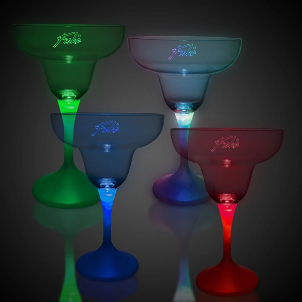 9 oz. LED lighted margarita glass with white stem and clear... from ASI 42016 Brighter Promotions Inc / Chemical Light™