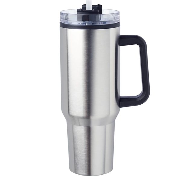 Stainless steel travel tumbler with straw, 40 oz. plus 1 color... from ASI 37218 Athena Promo (tm)