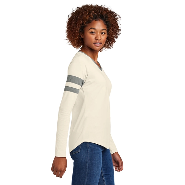 Sport-Tek Ladies Halftime Stripe Long Sleeve V-Neck Tee... from ASI 84863 SanMar
