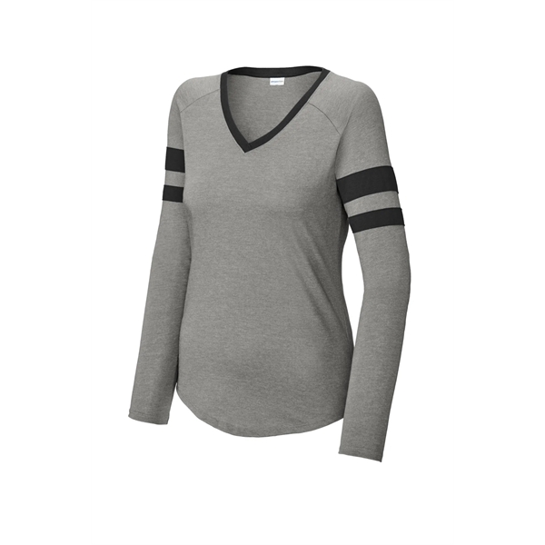 Sport-Tek Ladies Halftime Stripe Long Sleeve V-Neck Tee... from ASI 84863 SanMar