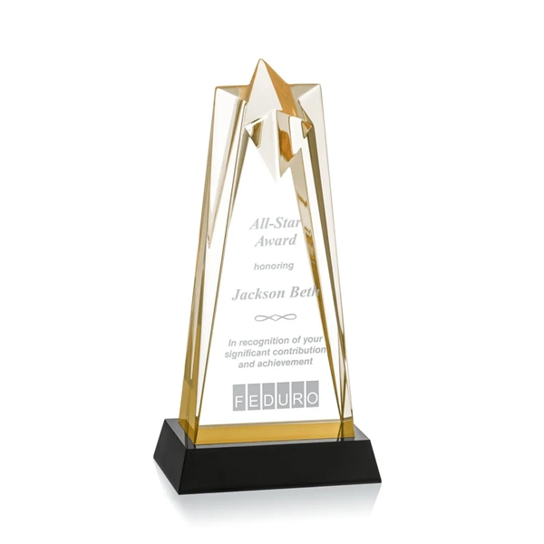 The Striking Gold Acrylic Rosina Star Award is mounted on a... from ASI 84592 St Regis Group / St Regis