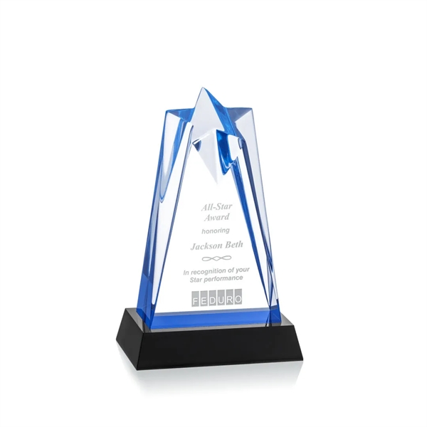 The Striking Blue Acrylic Rosina Star Award is mounted on a... from ASI 84592 St Regis Group / St Regis