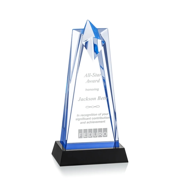 The Striking Blue Acrylic Rosina Star Award is mounted on a... from ASI 84592 St Regis Group / St Regis