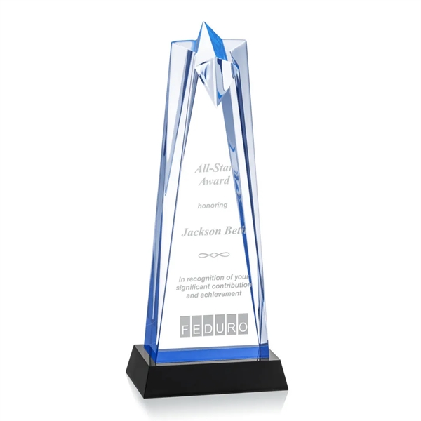 The Striking Blue Acrylic Rosina Star Award is mounted on a... from ASI 84592 St Regis Group / St Regis