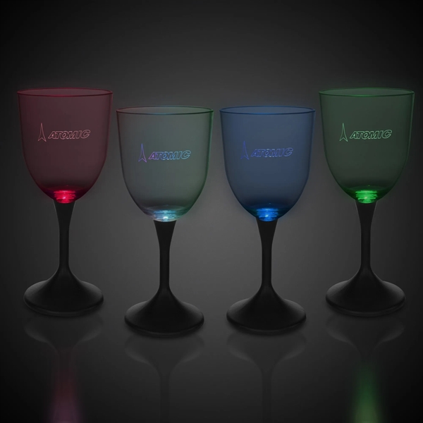 10 oz. LED lighted wine glass with clear top and black... from ASI 42016 Brighter Promotions Inc / Chemical Light™