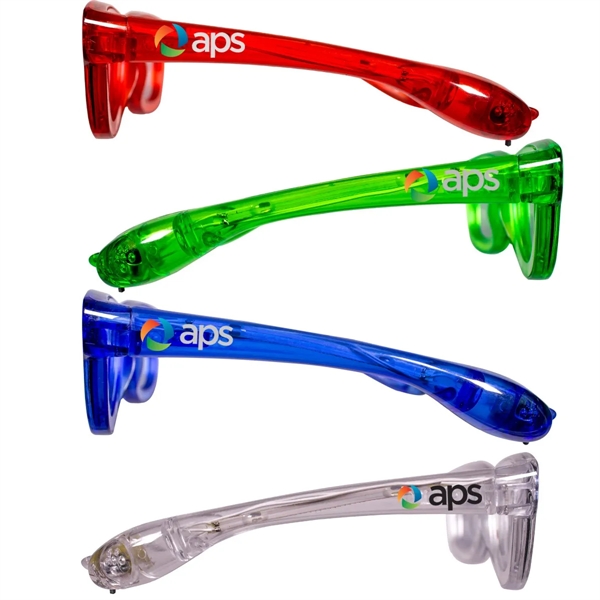 Classic retro-look sunglasses with sound reactive option and LED lights with... from ASI 42016 Brighter Promotions Inc