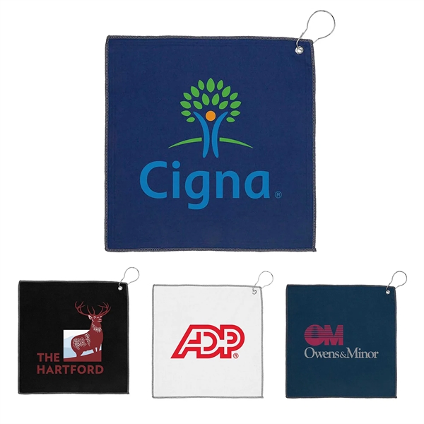 12" x 12" Recycled Golf Towel with Carabiner... from ASI 57956 Graphco line