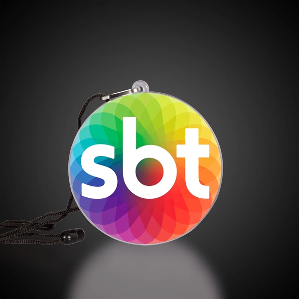 Multi-colored LED disc pendant with different light functions... from ASI 42016 Brighter Promotions Inc