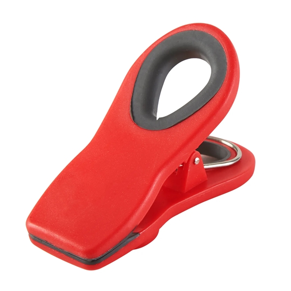 Small bag clip with magnet, black rubber ring, and interior gripper.... from ASI 52840 Evans Manufacturing