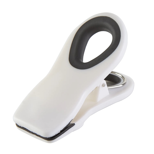 Small bag clip with magnet, black rubber ring, and interior gripper.... from ASI 52840 Evans Manufacturing